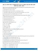 Tổng hợp câu hỏi ôn tập về Chiến tranh thế giới thứ hai có đáp án môn Lịch sử 8