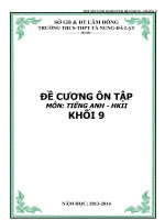 Đề cương ôn tập HK 2 môn tiếng Anh lớp 9 năm 2014-2015 - THCS&THPT Tà Nung