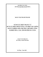 Đánh giá hiện trạng và đề xuất biện pháp nâng cao hiệu quả kiểm soát ô nhiễm môi trường cho khu công nghiệp hòa cầm thành phố đà nẵng 