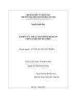 Nghiên cứu thuật toán đồng bộ mã PN cho các bộ thu MC CDMA