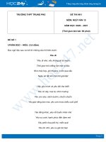 Bộ 5 đề thi HK1 môn Ngữ văn 10 năm 2020 Trường THPT Trung Phú có đáp án