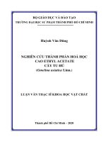 Nghiên cứu thành phần hóa học cao ethyl acetate cây tu hú (gmelina asiatica linn ) 