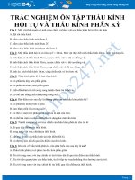 50 câu trắc nghiệm ôn tập Thấu kính hội tụ và Thấu kính phân kỳ môn Vật lý 9 năm 2020