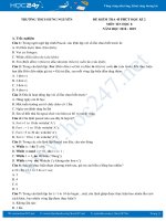 Đề kiểm tra 45 phút HK2 môn Tin học 8 năm 2018-2019 Trường THCS Hưng Nguyên