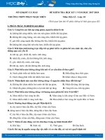 Đề kiểm tra HK 1 môn Địa lí lớp 10 năm 2017 trường THPT Phan Ngọc Hiển có đáp án