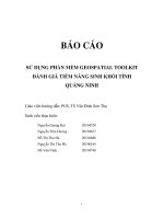 Báo cáo: Sử dụng phần mềm geospatial toolkit đánh giá tiềm năng sinh khối tỉnh Quảng Ninh
