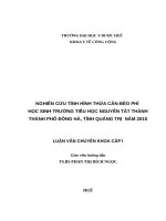 Luận văn y học (HOÀN CHỈNH) nghiên cứu tình hình thừa cân, béo phì học sinh trường tiểu học nguyễn tất thành, thành phố đông hà, tỉnh quảng trị 