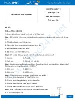 Bộ 3 đề thi học kỳ 1 môn Vật Lý 8 năm 2020 có đáp án Trường THCS Lê Quý Đôn