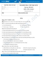 Đề kiểm tra 45' HK2 môn Công Nghệ 8 năm 2019 trường THCS Lê Lợi