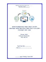 Sáng kiến kinh nghiệm ngữ văn 9 (kinh nghiệm dạy học trực tuyến (online) thời covid)