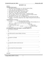 Đề cương ôn tập HK 2 môn tiếng Anh lớp 7 năm 2014-2015