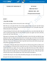 Bộ 5 đề thi HK1 môn Ngữ văn 11 năm 2020 Trường THPT Giồng Ông Tố có đáp án