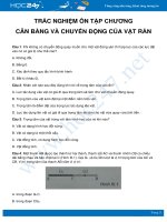 35 câu trắc nghiệm ôn tập chương Cân bằng và Chuyển động của vật rắn môn Vật Lý 10 năm 2020 có đáp án