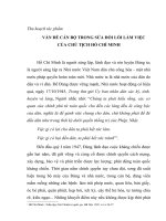 VẤN đề cán bộ TRONG sửa đổi lối làm VIỆC của CHỦ TỊCH hồ CHÍ MINH