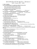 Đề cương ôn tập HK 1 môn Địa lí 8 năm 2017-2018