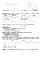 Đề kiểm tra 1 tiết môn Vật lí lớp 12 năm 2017-2018 - THPT Ngô Gia Tự - Mã đề 004