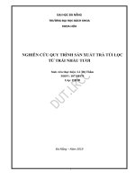 Nghiên cứu quy trình sản xuất trà túi lọc từ trái nhàu tươi 