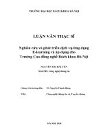 Nghiên cứu và phát triển dịch vụ ứng dụng E learning và áp dụng cho trường cao đẳng nghề Bách khoa Hà Nội