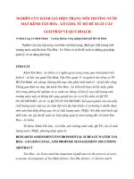 NGHIÊN CỨU ĐÁNH GIÁ HIỆN TRẠNG MÔI TRƯỜNG NƯỚC MẶT KÊNH TÂN HÓA - LÒ GỐM, TỪ ĐÓ ĐỀ XUẤT CÁC GIẢI PHÁP VỀ QUY HOẠCH