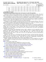 Đề thi học kì 2 môn Tiếng Anh lớp 12 năm 2019-2020 - THPT An Phước