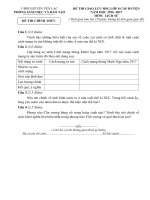 Đề thi chọn học sinh giỏi cấp huyện môn Lịch sử 8 năm 2016-2017 có đáp án – Phòng GD&ĐT Yên Lạc