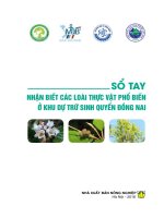 SỔ TAY NHẬN BIẾT CÁC LOÀI THỰC VẬT PHỔ BIẾN Ở KHU DỰ TRỮ SINH QUYỂN ĐỒNG NAI