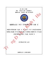 Luận văn kinh tế PHÂN TÍCH HIỆU QUẢ SỬ DỤNG VỐN TẠI NGÂN HÀNG NÔNG NGHIỆP