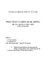 PHÂN TÍCH VÀ THIẾT KẾ HỆ THỐNG ĐỀ TÀI : QUẢN LÝ THƯ VIỆN