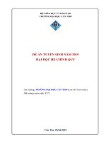 TRƯỜNG ĐẠI HỌC CẦN THƠ ĐỀ ÁN TUYỂN SINH NĂM 2019 ĐẠI HỌC HỆ CHÍNH QUY