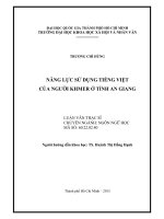 Năng lực sử dụng tiếng việt của người khmer ở tỉnh an giang     