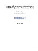 Nâng cao chất lượng nguồn nhân lực ở Công ty TNHH MTV Quản lý và Phát triển nhà Hà Nội