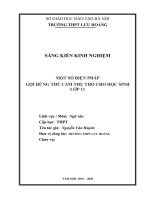 SÁNG KIẾN KINH NGHIỆM MỘT SỐ BIỆN PHÁP GỢI HỨNG THÚ CẢM THỤ THƠ CHO HỌC SINH LỚP 11 Lĩnh vực / Môn: Ngữ văn Cấp học: THPT