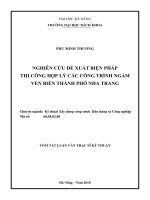 NGHIÊN CỨU ĐỀ XUẤT BIỆN PHÁP THI CÔNG HỢP LÝ CÁC CƠNG TRÌNH NGẦM VEN BIỂN THÀNH PHỐ NHA TRANG. TÓM TẮT LUẬN VĂN THẠC SĨ KỸ THUẬT