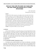 Phát huy tinh thần yêu nước cho thanh niên Việt Nam thông qua nghiên cứu tư tưởng Hồ Chí Minh