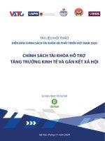TÀI LIỆU HỘI THẢO DIỄN ĐÀN CHÍNH SÁCH TÀI KHÓA VÀ PHÁT TRIỂN VIỆT NAM 2020 CHÍNH SÁCH TÀI KHÓA HỖ TRỢ TĂNG TRƯỞNG KINH TẾ VÀ GẮN KẾT XÃ HỘI