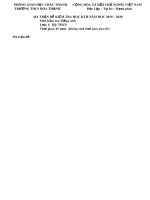 Đề thi học kì 2 môn Tiếng Anh lớp 6 năm 2019-2020 có đáp án - Trường THCS Hòa Thạnh