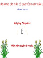 Slide bài Luyện từ và câu: Dấu hai chấm - Tiếng việt 4 - GV.Lâm Ngọc Hoa