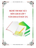 Bộ đề thi học kì 2 môn GDCD lớp 7 năm 2017-2018 có đáp án