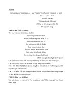 Đề thi vào lớp 10 môn Văn năm 2017 - 2018 sở Chiêm Hóa có đáp án chi tiết | Ngữ văn, Đề thi vào lớp 10 - Ôn Luyện