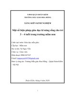SÁNG KIẾN KINH NGHIỆM Một số biện pháp giáo dục kĩ năng sống cho trẻ 3 – 4 tuổi trong trường mầm non