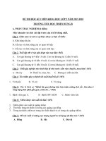 Đề thi học kì 1 môn Khoa học lớp 5 năm 2017-2018 – Trường Tiểu học Thiện Hưng B