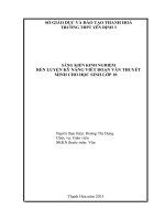 Sáng kiến kinh nghiệm: Rèn luyện kỹ năng viết đoạn văn thuyết minh cho học sinh lớp 10