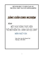 SKKN: Một hoạt động thực hiện đổi mới kiểm tra đánh giá học sinh - môn Ngữ văn