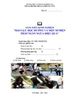 SÁNG KIẾN KINH NGHIỆM “BẠO LỰC HỌC ĐƢỜNG VÀ MỘT SỐ BIỆN PHÁP NGĂN NGỪA HIỆU QUẢ”