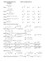 Đề ôn tập học kì 2 môn Toán lớp 11 năm 2020 - 2021 THPT Bảo Lâm chi tiết | Toán học, Lớp 11 - Ôn Luyện