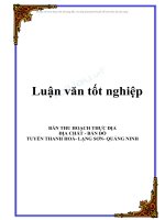 Luận văn tốt nghiệp BẢN THU HOẠCH THỰC ĐỊA ĐỊA CHẤT - BẢN ĐỒ TUYẾN THANH HOÁ- LẠNG SƠN- QUẢNG NINH