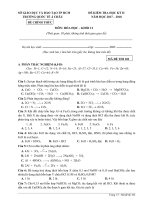 Đề thi học kì 2 môn Hóa học 12 năm 2017-2018 có đáp án – Trường Quốc tế Á Châu – Mã đề 102