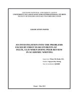 GRADUATION PAPERAN INVESTIGATION INTO THE PROBLEMS FACED BY FIRST-YEAR STUDENTS AT FELTE, ULIS WHEN DOING PEER REVIEW IN ACADEMIC WRITING