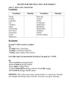 Revision for the final test- English 5