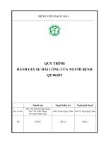 BỆNH VIỆN BẠCH MAI QUY TRÌNH ĐÁNH GIÁ SỰ HÀI LÒNG CỦA NGƢỜI BỆNH